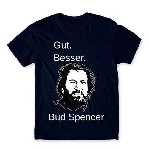 Sötétkék Bud Spencer férfi rövid ujjú póló - Gut Besser