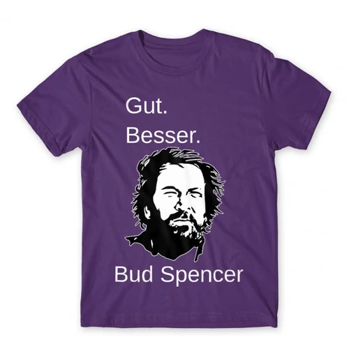Sötétlila Bud Spencer férfi rövid ujjú póló - Gut Besser