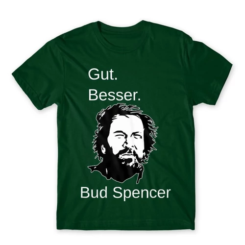 Sötétzöld Bud Spencer férfi rövid ujjú póló - Gut Besser
