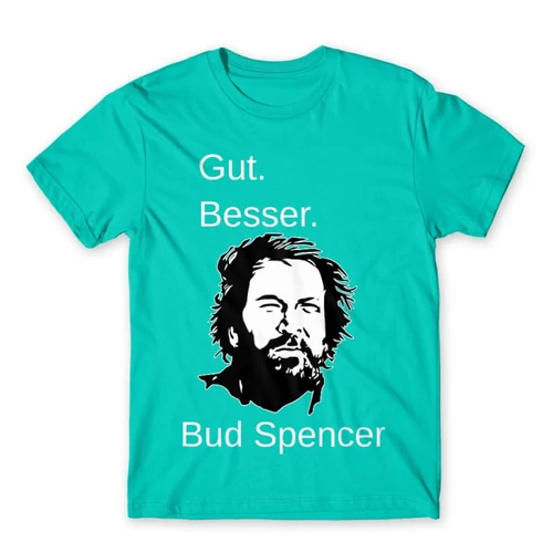 Türkiz Bud Spencer férfi rövid ujjú póló - Gut Besser