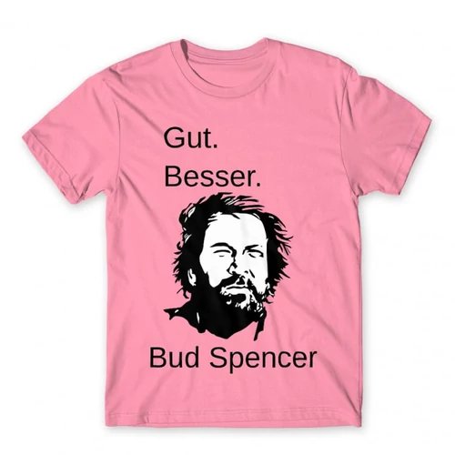 Világos rózsaszín Bud Spencer férfi rövid ujjú póló - Gut Besser