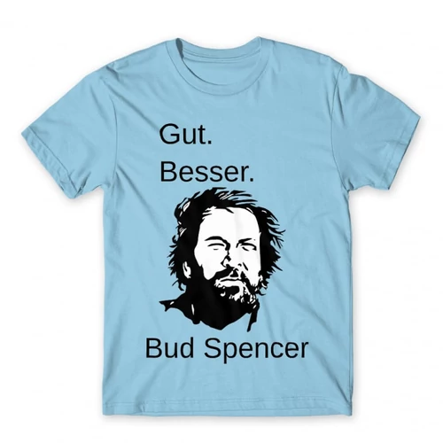 Világoskék Bud Spencer férfi rövid ujjú póló - Gut Besser