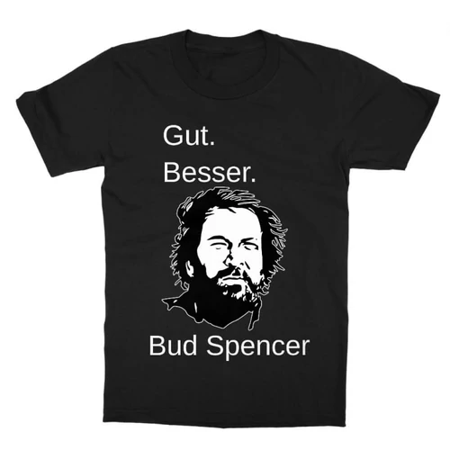 Fekete Bud Spencer gyerek rövid ujjú póló - Gut Besser