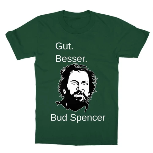 Sötétzöld Bud Spencer gyerek rövid ujjú póló - Gut Besser