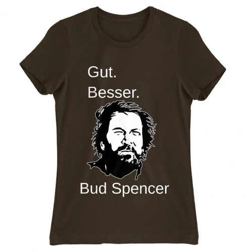 Barna Bud Spencer női rövid ujjú póló - Gut Besser