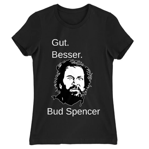 Fekete Bud Spencer női rövid ujjú póló - Gut Besser