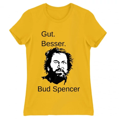 Sárga Bud Spencer női rövid ujjú póló - Gut Besser