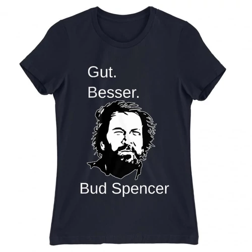 Sötétkék Bud Spencer női rövid ujjú póló - Gut Besser
