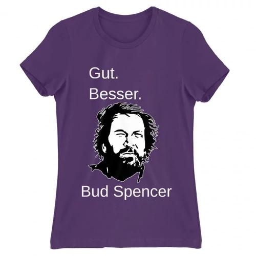 Sötétlila Bud Spencer női rövid ujjú póló - Gut Besser