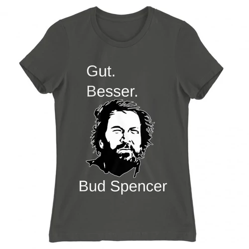 Sötétszürke Bud Spencer női rövid ujjú póló - Gut Besser