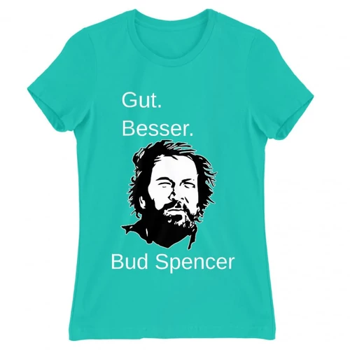 Türkiz Bud Spencer női rövid ujjú póló - Gut Besser