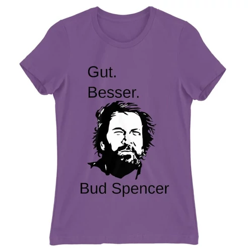 Világoslila Bud Spencer női rövid ujjú póló - Gut Besser