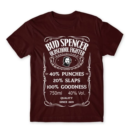 Bordó Bud Spencer férfi rövid ujjú póló - Jack Daniel’s