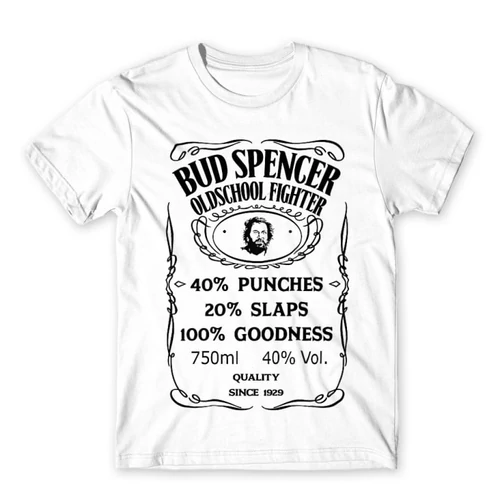 Fehér Bud Spencer férfi rövid ujjú póló - Jack Daniel’s