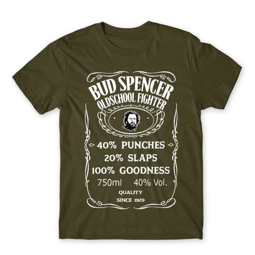 Khaki Bud Spencer férfi rövid ujjú póló - Jack Daniel’s