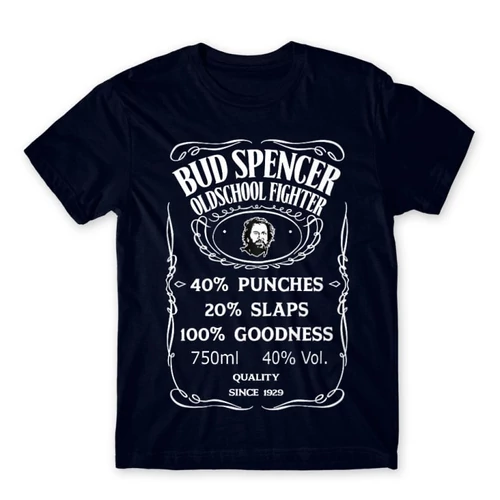 Sötétkék Bud Spencer férfi rövid ujjú póló - Jack Daniel’s