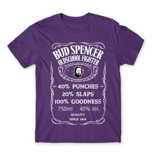 Sötétlila Bud Spencer férfi rövid ujjú póló - Jack Daniel’s