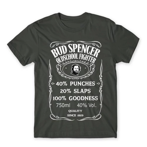 Sötétszürke Bud Spencer férfi rövid ujjú póló - Jack Daniel’s