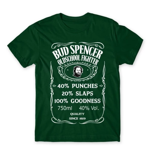 Sötétzöld Bud Spencer férfi rövid ujjú póló - Jack Daniel’s