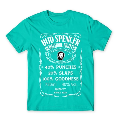 Türkiz Bud Spencer férfi rövid ujjú póló - Jack Daniel’s