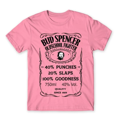 Világos rózsaszín Bud Spencer férfi rövid ujjú póló - Jack Daniel’s
