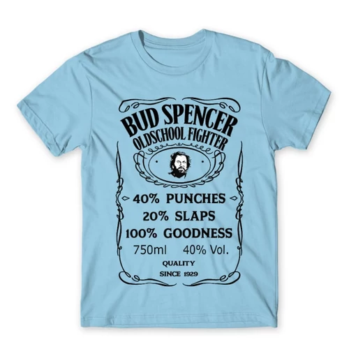 Világoskék Bud Spencer férfi rövid ujjú póló - Jack Daniel’s