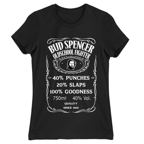 Fekete Bud Spencer női rövid ujjú póló - Jack Daniel’s