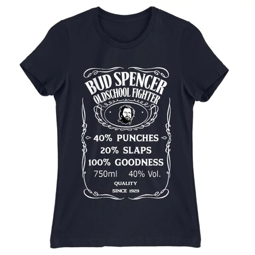 Sötétkék Bud Spencer női rövid ujjú póló - Jack Daniel’s