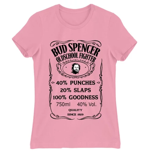 Világos rózsaszín Bud Spencer női rövid ujjú póló - Jack Daniel’s