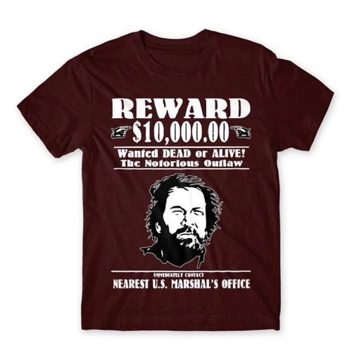 Bordó Bud Spencer férfi rövid ujjú póló - Körözés alatt