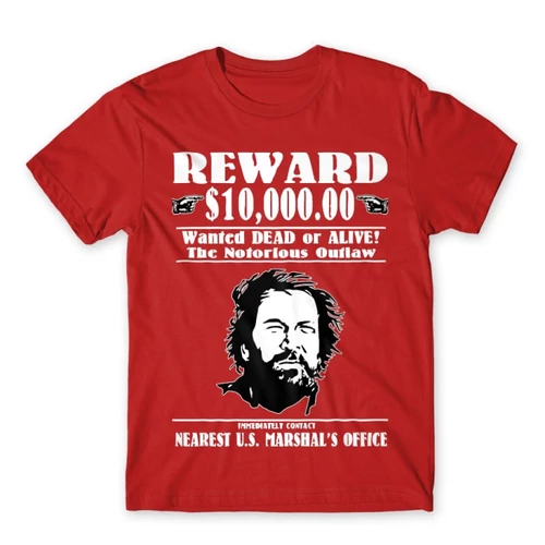 Piros Bud Spencer női rövid ujjú póló - Körözés alatt