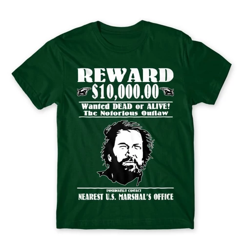 Sötétzöld Bud Spencer férfi rövid ujjú póló - Körözés alatt