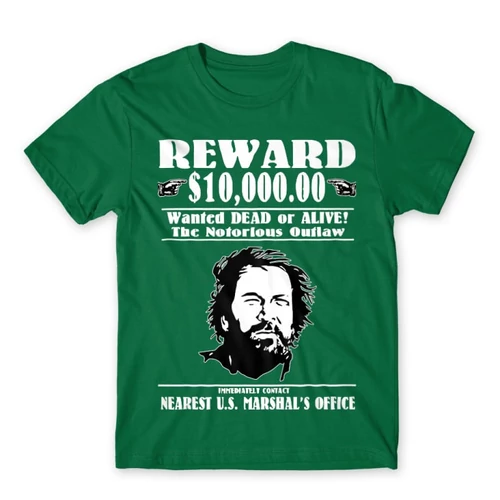 Zöld Bud Spencer női rövid ujjú póló - Körözés alatt