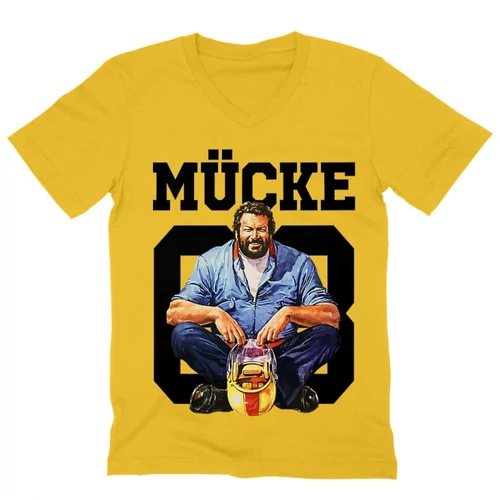 Sárga Bud Spencer férfi V-nyakú póló - Mücke