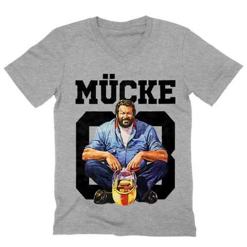 Sportszürke Bud Spencer férfi V-nyakú póló - Mücke