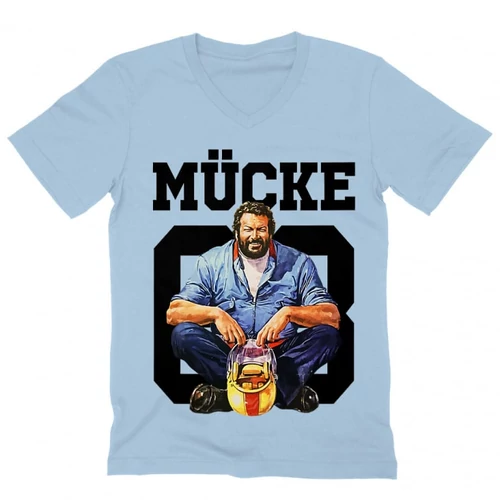 Világoskék Bud Spencer férfi V-nyakú póló - Mücke