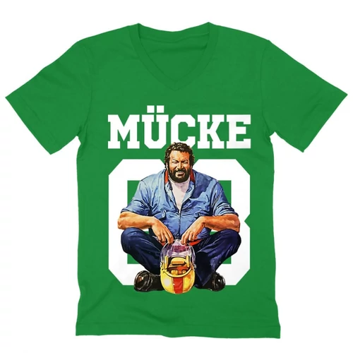 Zöld Bud Spencer férfi V-nyakú póló - Mücke