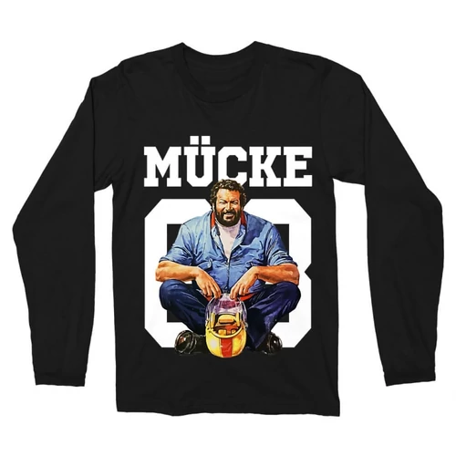Fekete Bud Spencer férfi hosszú ujjú póló - Mücke