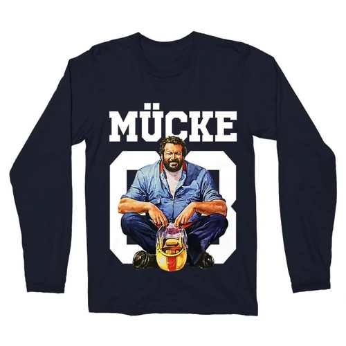 Sötétkék Bud Spencer férfi hosszú ujjú póló - Mücke