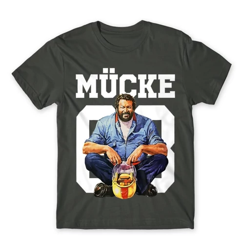 Sötétszürke Bud Spencer férfi rövid ujjú póló - Mücke