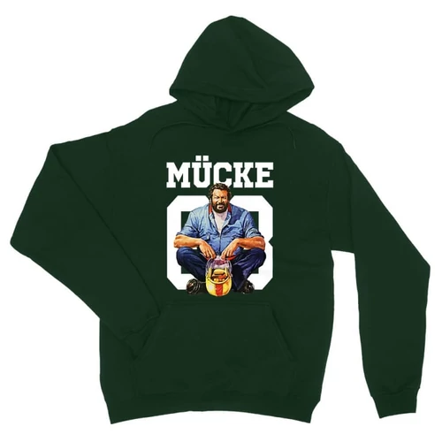 Sötétzöld Bud Spencer unisex kapucnis pulóver - Mücke