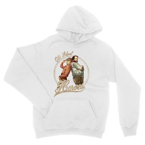 Fehér Bud Spencer unisex kapucnis pulóver - Old School Heroes