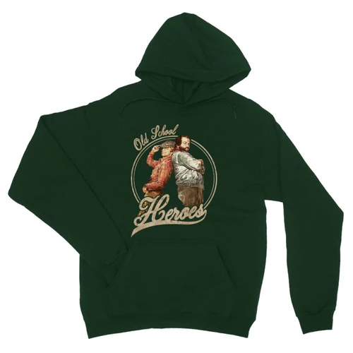 Sötétzöld Bud Spencer unisex kapucnis pulóver - Old School Heroes
