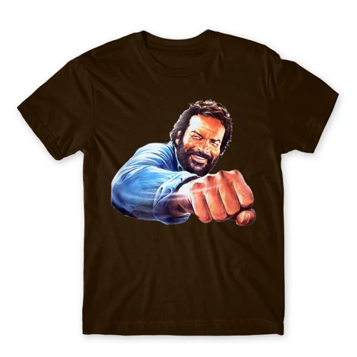 Barna Bud Spencer férfi rövid ujjú póló - Pofon