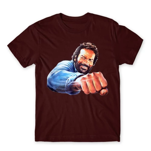 Bordó Bud Spencer férfi rövid ujjú póló - Pofon
