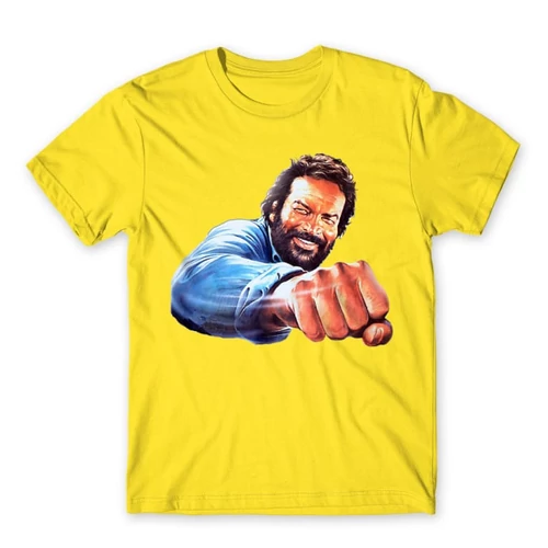 Citromsárga Bud Spencer férfi rövid ujjú póló - Pofon