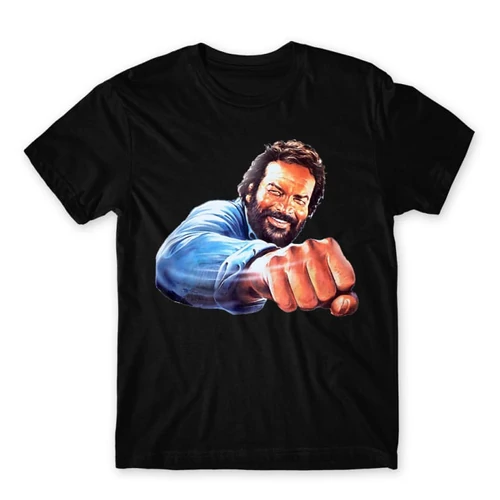 Fekete Bud Spencer férfi rövid ujjú póló - Pofon