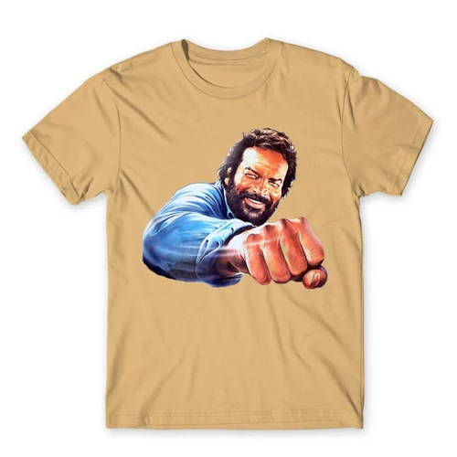 Homok Bud Spencer férfi rövid ujjú póló - Pofon