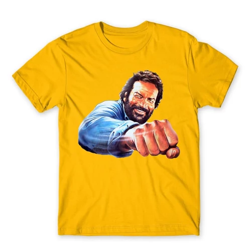 Sárga Bud Spencer férfi rövid ujjú póló - Pofon
