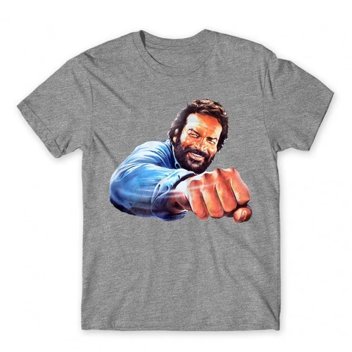 Sportszürke Bud Spencer férfi rövid ujjú póló - Pofon